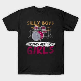 Girl Drummer Retro Drums T-Shirt